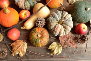 pumpkin,apple and fall leaf